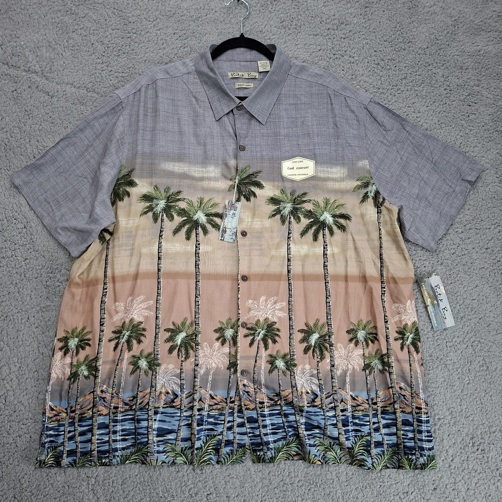 NEW Batik Bay Easy Care Short Sleeve Button‎ Up Hawaiian Shirt Men's Size 2XL